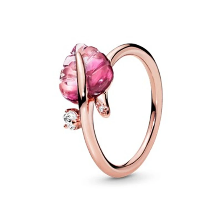 Rose Gold Fine Jewelry 925 Silver Romantic Wedding Applicable  Ring