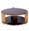 Rose gold Stylish Steel frame Living room marble Coffee Table