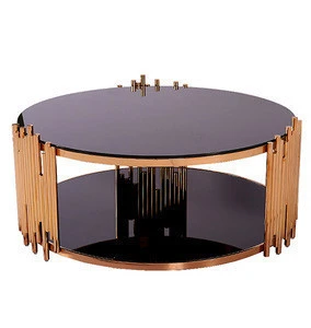 Rose gold Stylish Steel frame Living room marble Coffee Table
