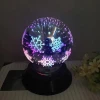 Rotary type 3D glass ball night light LED firework lamp for home decoration