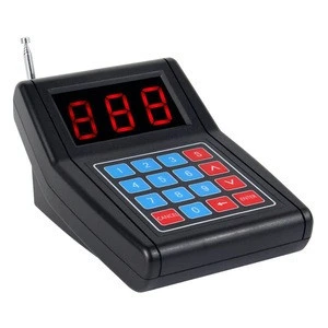 Round Restaurant Wireless pager Queuing System with 1 Transmitter 10 Coaster Pagers for Clinic Church Cafe