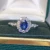 Import Royal Blue Pai ring S925 silver plated 18K Gold main stone 4x6mm natural sapphire ring from China
