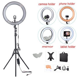 Rundour Led Ring light Accessories Makeup Mirror with Adapter For 18&quot; RL-18 and other 18 inch photographic lighting