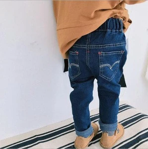S60932B baby fashion custom-made style kid/children jeans elastic belt boys jeans