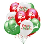 Santa Snowman Printed Balloon Merry Christmas Latex Balloons 10pc set