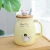 Seaygift Cute Cat 3D Ceramic Mugs Creative Milk Coffee Tea Cup Unique Porcelain Mugs with Lid and Spoon