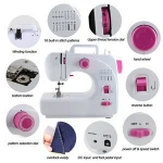 Sewing Machine Free-Arm 16-Stitch Overlock Overseaming Stitch with Metal Frame