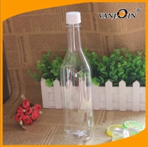 Shatter-resistant Long neck 1ltr plastic bottles 750 ml PET Plastic Liquor Bottles White Tamper-Evident Cap