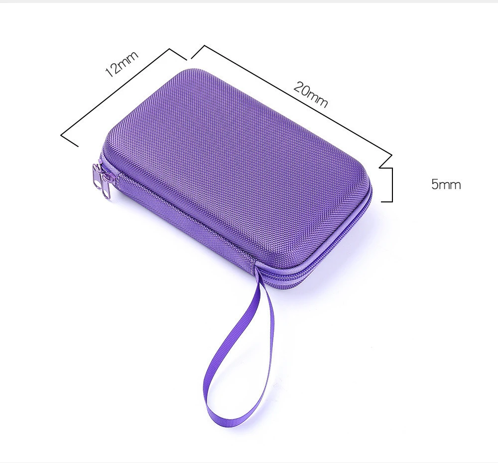 Shockproof portable travel carrying hard cosmetic makeup bag eva fashion zipper essential oil case for 5ml 10 ml bottles