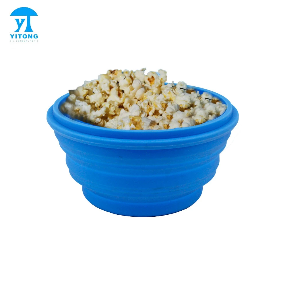 Silicon Bowl to Cook Pop Corn, Microwave Popcorn Maker, Popper Bowl with Lid Food Safe Silicone Bowl with Covers- Camping bowl