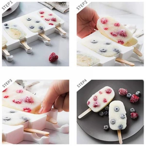 Silicone Ice Cream Mold DIY Handmade Eco-Friendly Popsicle Mold Dessert Freezer Juice Ice Cube Tray Barrel Maker Moulds