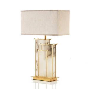 Simple Design Marble and Fabric Material Modern Style Desk Lamp Table lamp