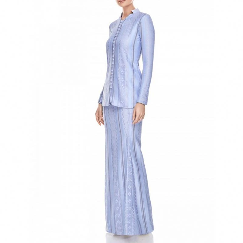 Simple Style Pakistani Suits Burkha Muslim Abayas Melayu Designs Elegant Long Sleeve Floral Jilbab Abaya Customized Baju Kurung
