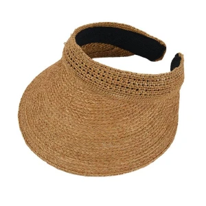 Simple Style Straw Uv Sun Hat Visor Cap Without Top