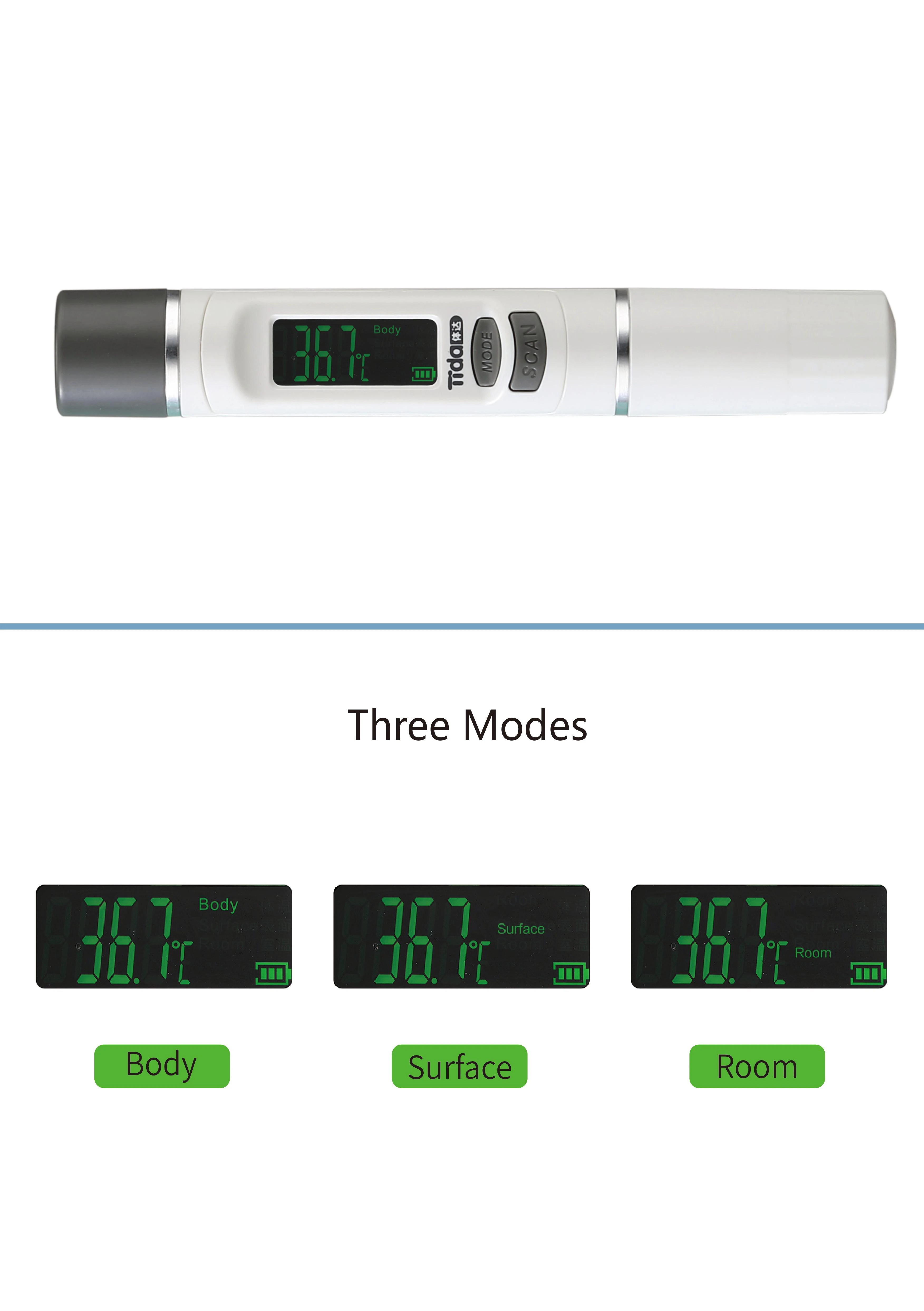 Single use ready to ship head infra red led thermometers non-contact digital