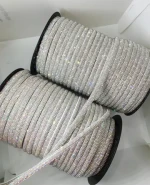 SINRONG 5 row precious water glass rope semi-circular flash tube flat round drawstring shoe bag clothing DIY
