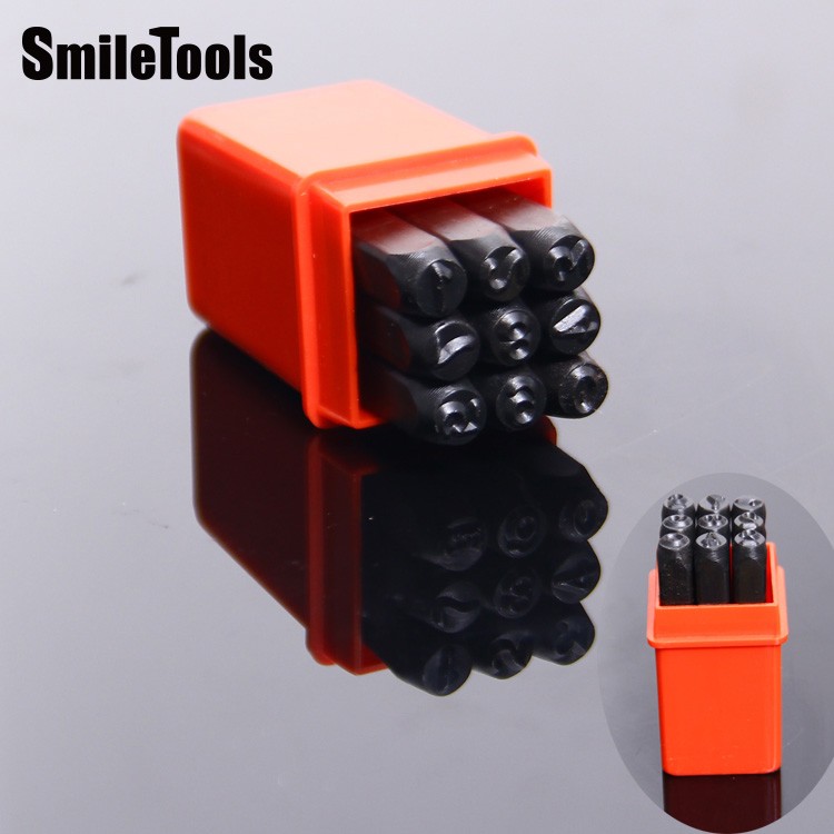 Smiletools Number Metal Punch Marking Stamping Tool Hardened Steel Punch Holder 0-9 4mm