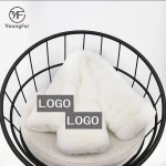 Soft Real Rex Rabbit Fur Neckerchief Winter Fashion Warm Scarf High Quality Fur Scarves Custom Logo