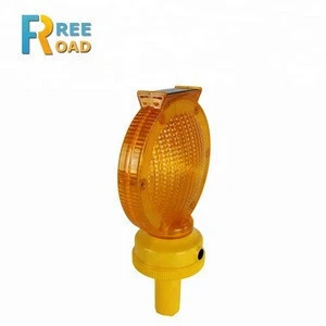 Solar water proofing yellow traffic cone warning light
