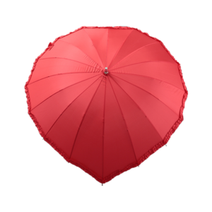 Special design wedding heart shaped rainproof straight umbrella