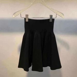 Spring  high waist irregular stitching fashion pleated  A-line skirt