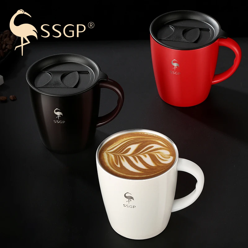 SSGP Double Wall Stainless Steel Heat Insulated Sublimation 330Ml Hotel White Vacuum Tea Coffee Mugs With Custom Logo