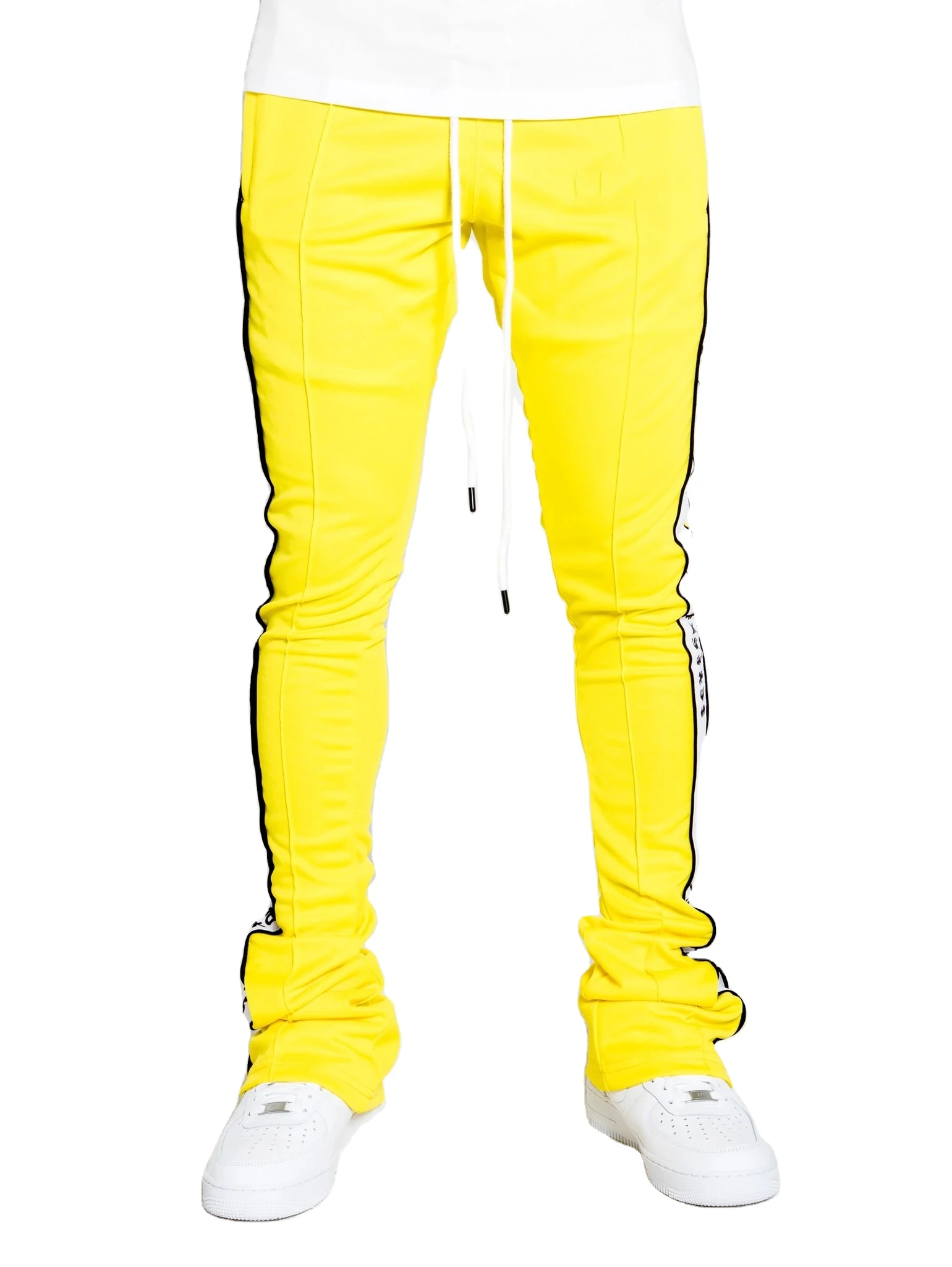 Stacked Track Pant Latest Design Track Pants Yellow Track Pant
