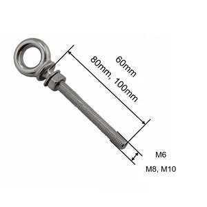 Stainless Steel Heavy Duty Large Long Thread Shoulder Insulated Plate Lifting Marine High Tensile Swivel Eye Bolts Industrial