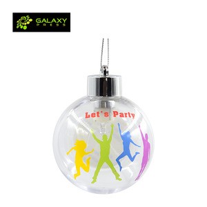 Sublimation Plastic Clear Ornament Xmas Pattern Ball With LED Light for Christmas Decoration