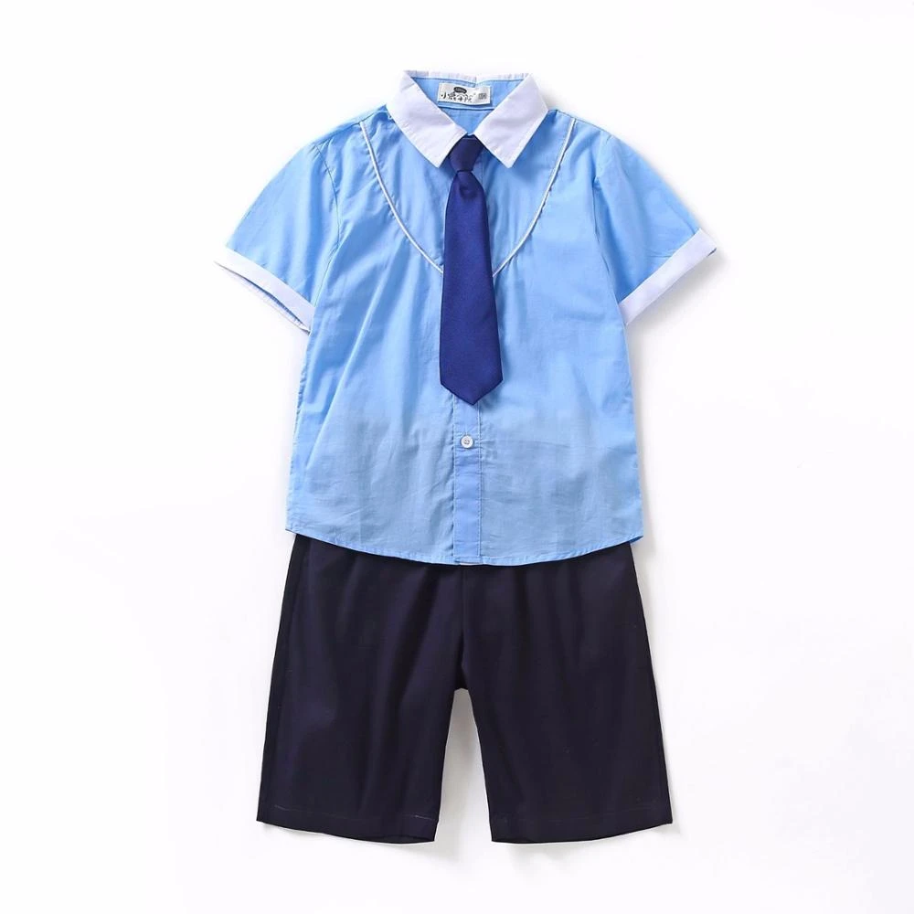 Summer Middle Or High School Students  Cotton Color Combination Design School Uniform