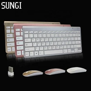 SUNGI Hot sale 2.4G Slim wireless keyboard and mouse Combo for Apple Pc Windows Tv Box