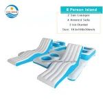 Sunshine Water play equipment 6 Person Inflatable Floating Island Raft Lake Water Island Float