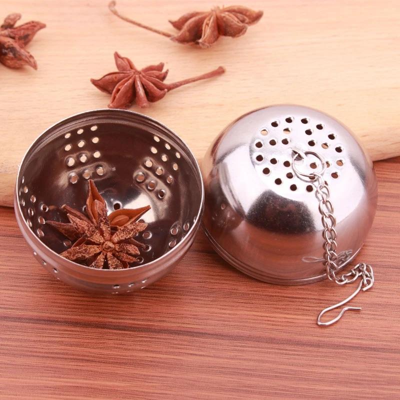 Tea ball egg-shaped strainer stainless steel sphere locking spice mesh tea infuser filter