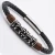 Import TodayS Latest Fashion Trends Cool Wristbands Leather Bracelets With Stainless Steel Tube And Brown Rope For Guys from China
