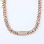 Top Quality Fine Jewelry Necklaces Luxury Jewelry Baguette & Round Cut Moissanite Diamond Iced Out Cuban Link Hiphop Chain