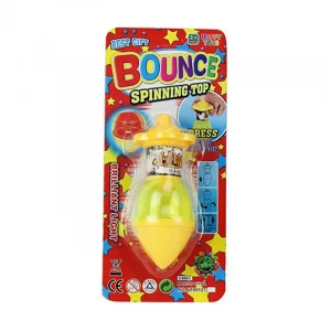 Top sale children funny bounce toy plastic spinning top toy with sound and light