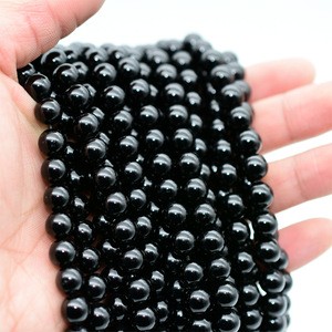 Trade Insurance 6mm/8mm/10mm/12mm Natural Black Tourmaline Loose Beads