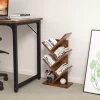 Tree Bookshelf, 4-Tier Book Storage Organizer Shelves Floor Standing Bookcase, Wood Storage Rack