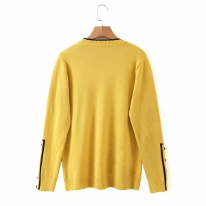 Trending hot products yellow women pullover sweaters in simple design winter bottoming look