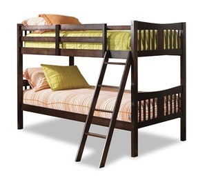 Twin Over Twin Dark Wood Color Bunk Bed