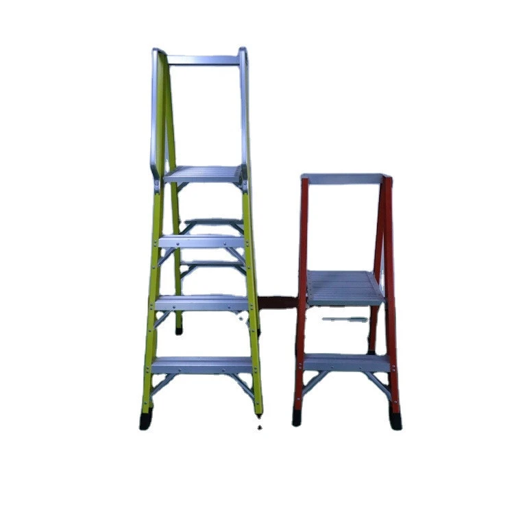 Two 2 3 5 Step Multifunctional Folding Frp Aluminum Step Ladder with Handle Handrail Safety Rail