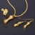 U7 Kundu Drum Necklace Earring Ring Women Set 18K Gold Plated png set jewelry