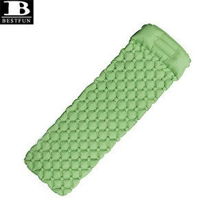 ultralight TPU fabric inflatable sleeping pad camping mat with built-in pillow