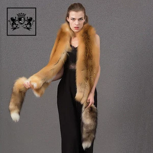 Unique design fancy girl women fashion whole real fox fur scarf