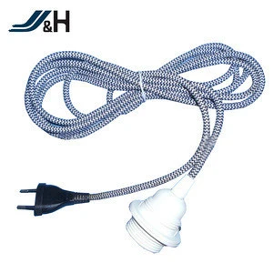 VDE Approval Textile Cable With Switch E27 Bakelite Lamp Holder