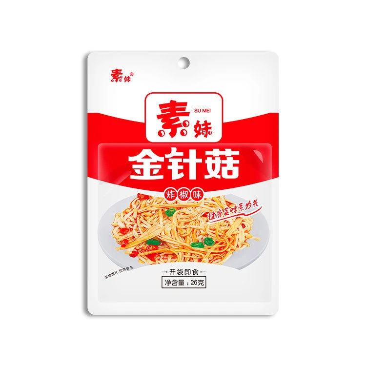 Vegetarian Chinese Flavored Snacks Preserved Szechuan Pickle Flammulina Mushroom