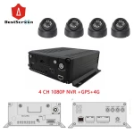 Vehicle Monitoring 5CH 1080P Hybrid 4G GPS HDD & SD Card Mobile DVR 4 channels AHD +1 channel IP camera NVR