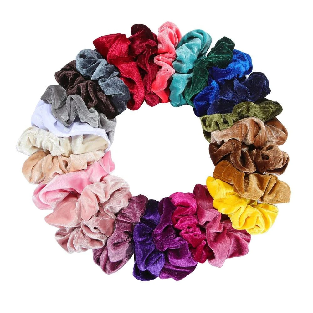 Velvet Hair Scrunchies Silky Cute Elastic Hair Bands Ties Ropes Hair Stylish Ponytail Accessories Exquisite Colors Selection