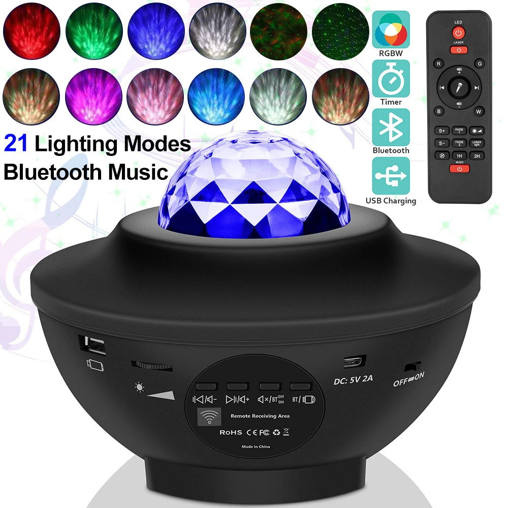 Wave Sky Light Projector Night Light Star Master Music Party Speaker and Nebula Cloud LED Galaxy Projector