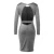 Import Well-Suited Silver Lurex Fabric Backless Sexy Night Club Dress Backless Long Sleeve Dress from China